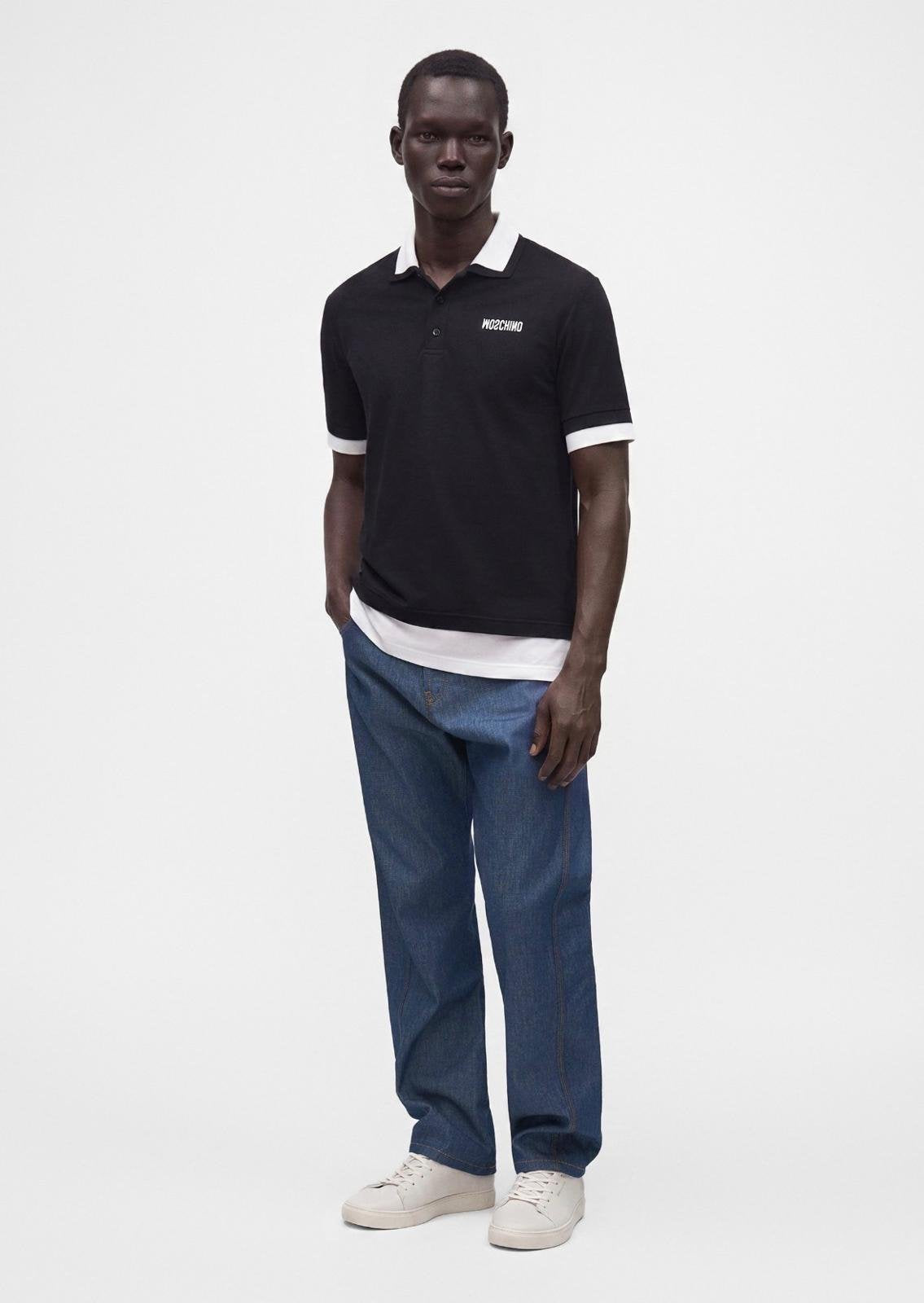 Pantalone Moschino baggy con cuciture a contrasto uomo