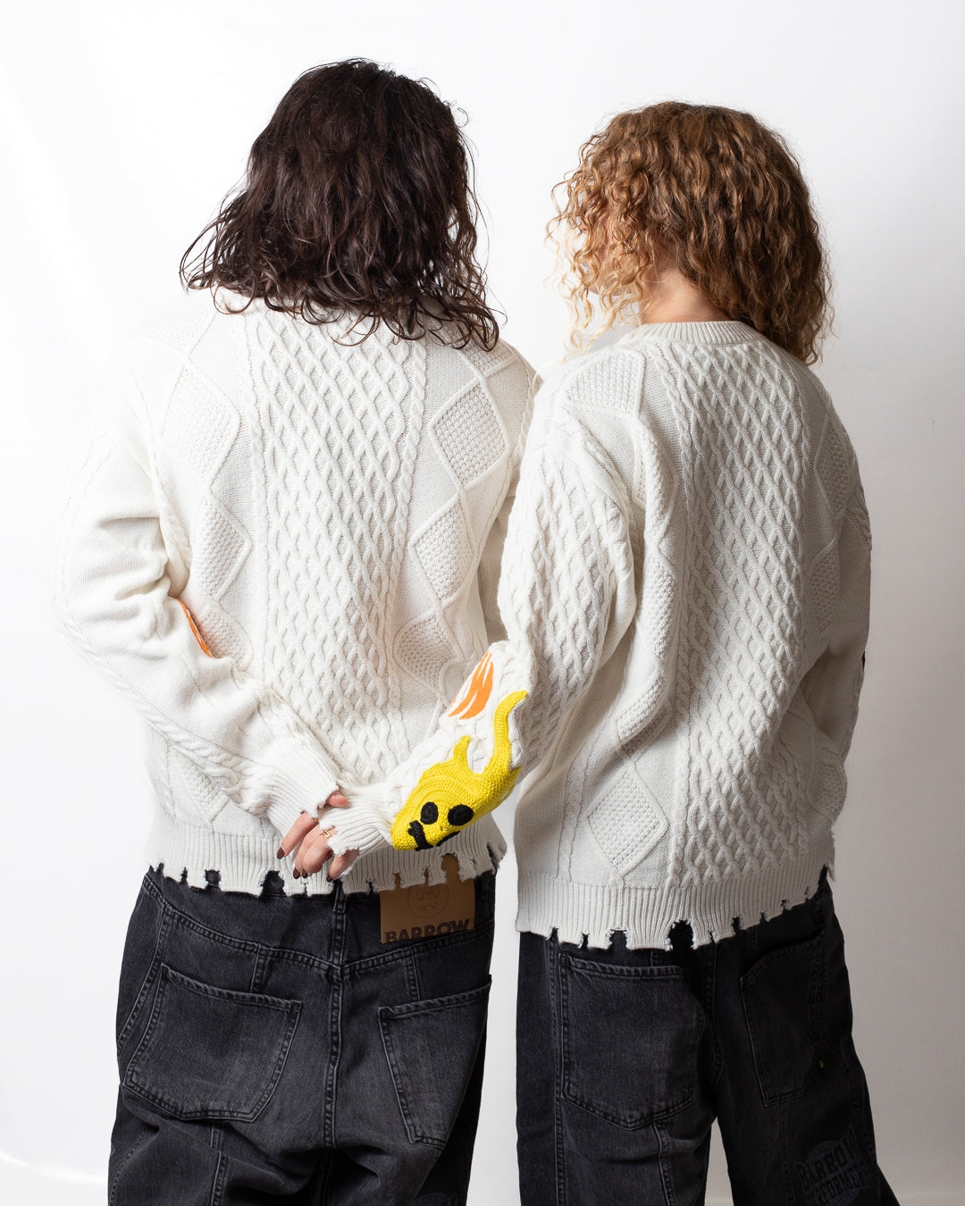 Maglia Barrow girocollo in misto lana con patch