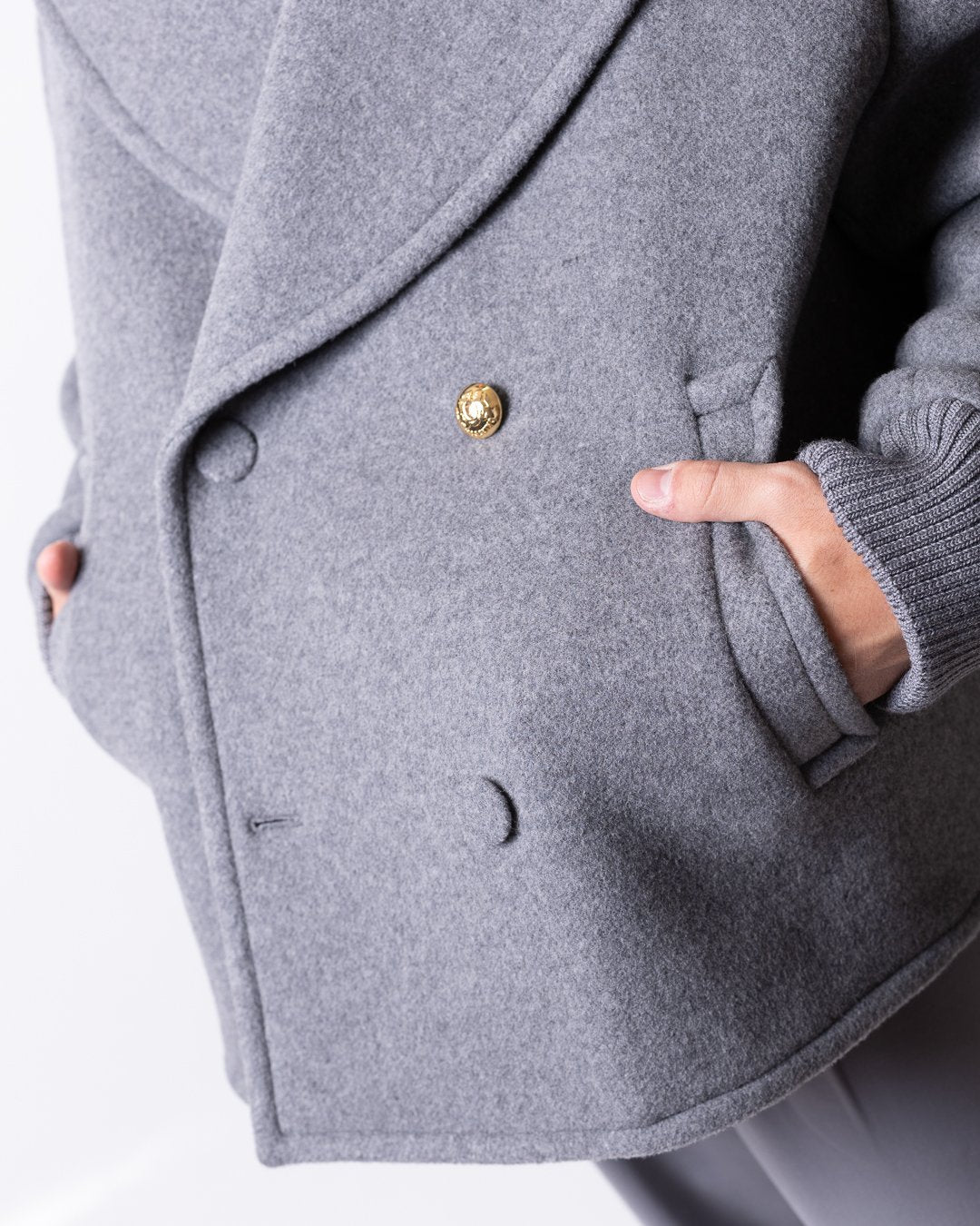 Cappotto Moschino doppiopetto in misto lana uomo