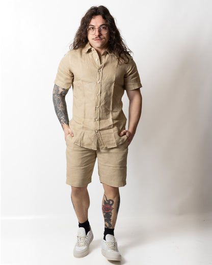Camicia Colmar "Frenetic" in lino con maniche corte uomo