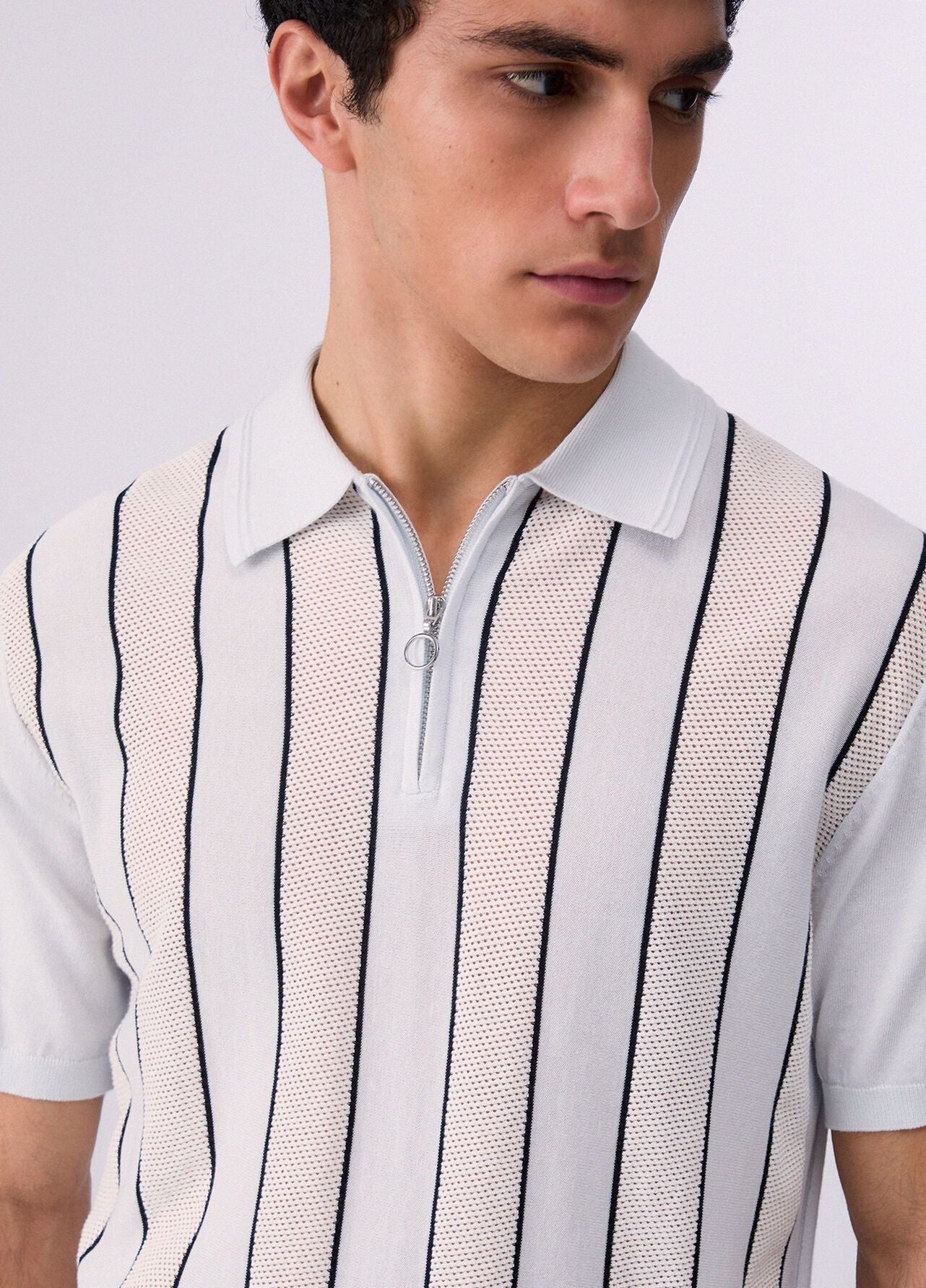 Polo Liu Jo in maglia con mezza zip uomo