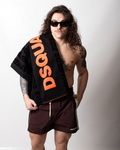 Telo mare Dsquared2 in spugna con logo all-over