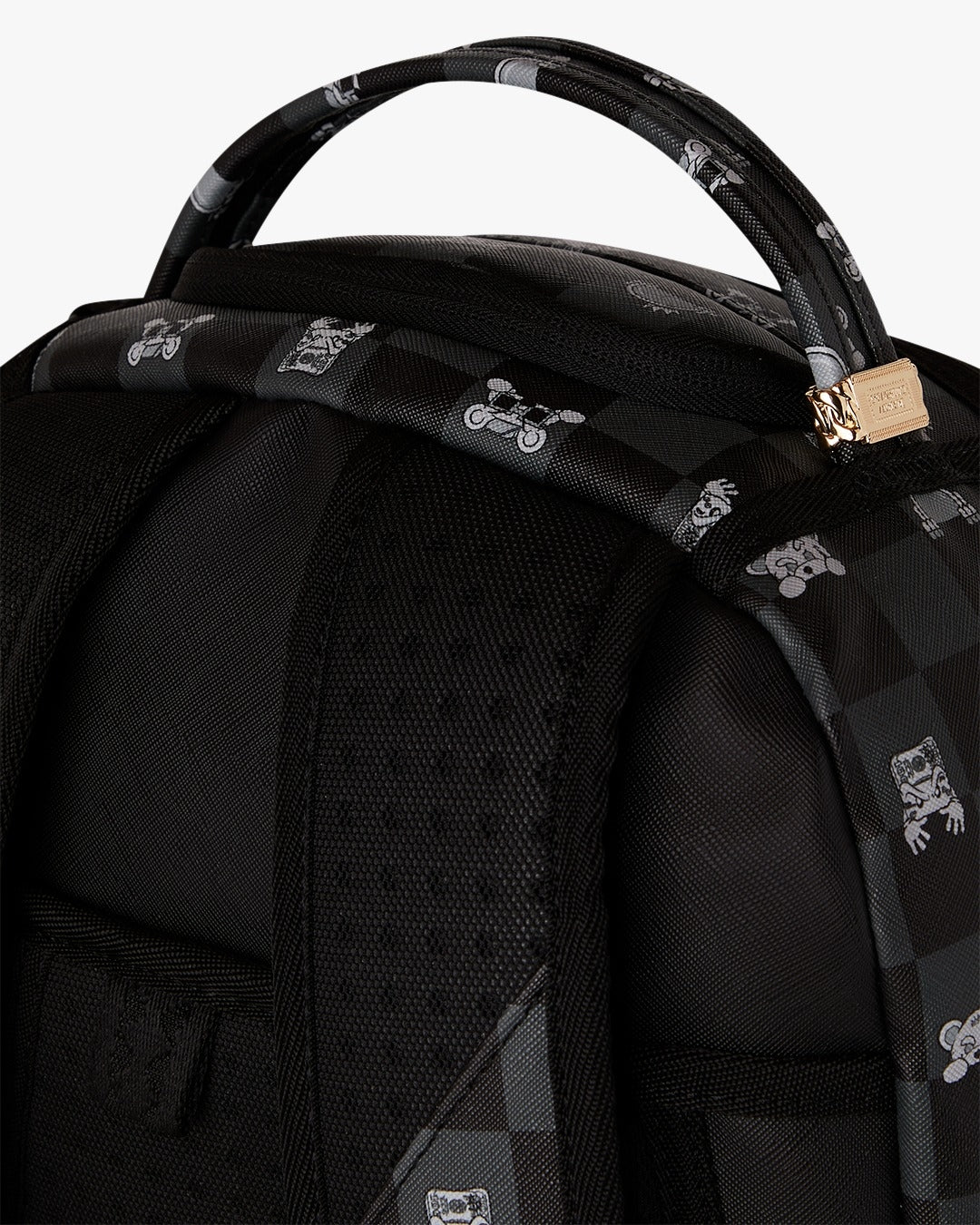 Zaino Sprayground nero GRAY PEEKING CHARACTER CHECK DLXSV BACKPACK