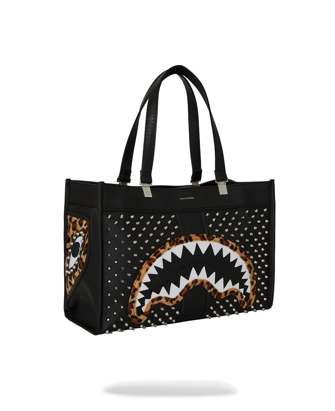 Borsa Sprayground nero cheetah punk tortuga tote