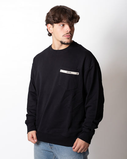 Felpa Moschino girocollo con taschino logato