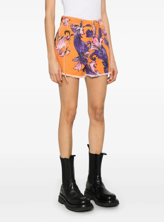 Short Versace Jeans Couture "Barocco Outline" all-over donna