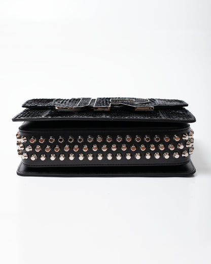 Borsa John Richmond black pitonata con maxi placca donna