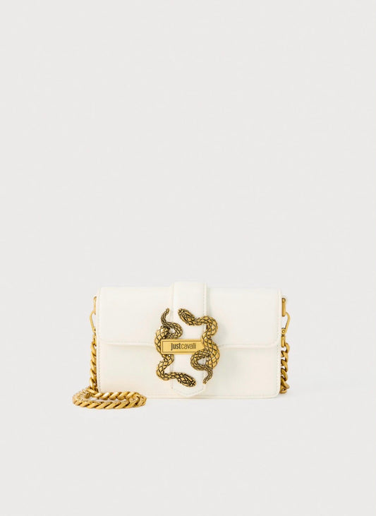 Borsa Just Cavalli a tracolla logo oro snakes donna