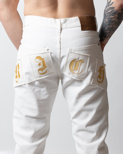 Jeans John Richmond straight con logo patch uomo