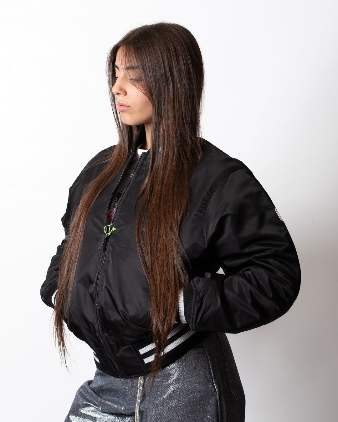 Piumino Disclaimer bomber logato donna