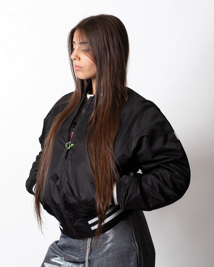 Piumino Disclaimer bomber logato donna