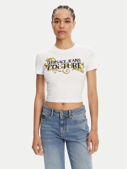 T-Shirt Versace Jeans Couture "Baroque strass" donna