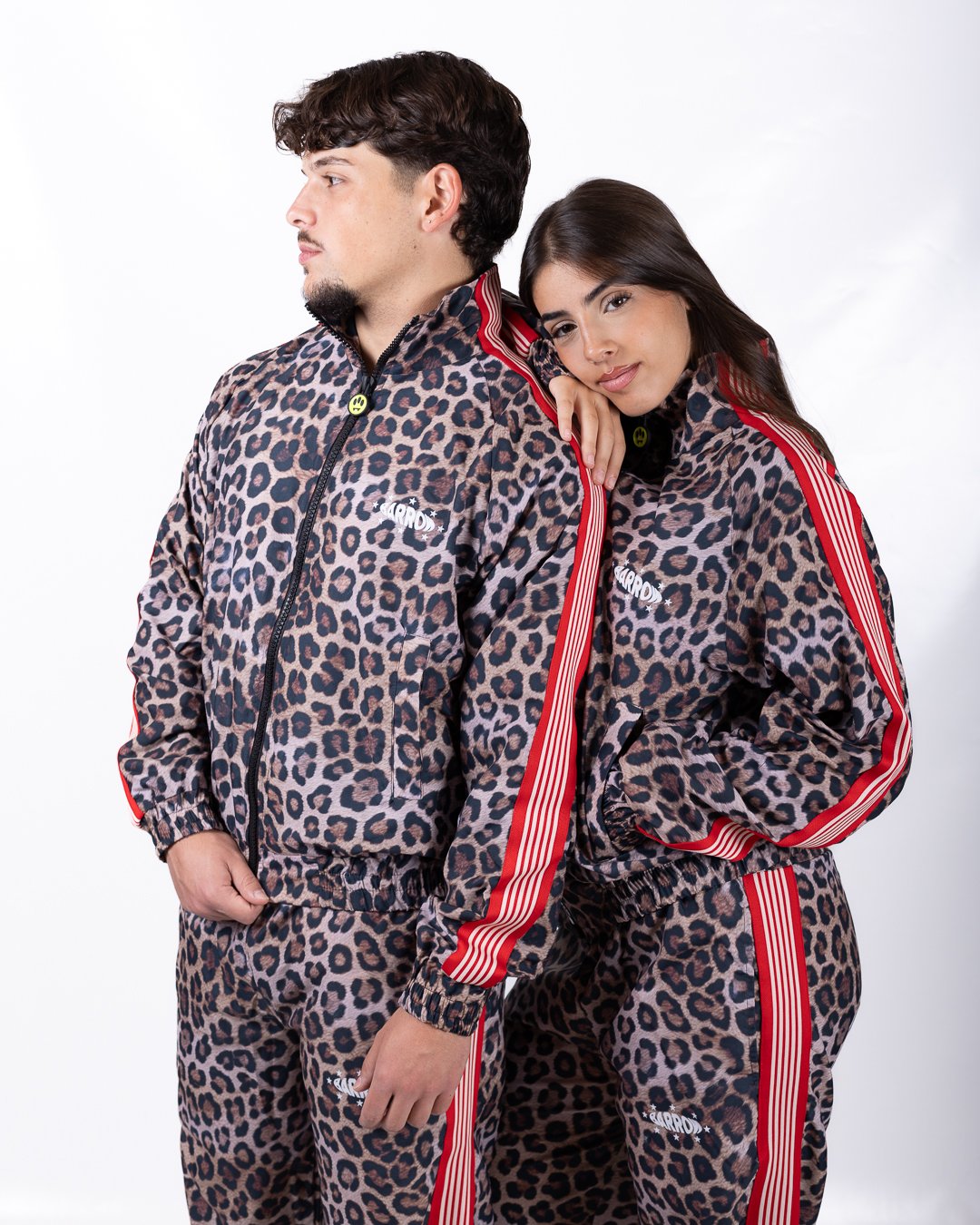 Felpa Barrow fullzip animalier in nylon
