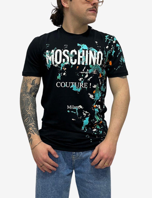 T-Shirt Moschino effetto vernice uomo