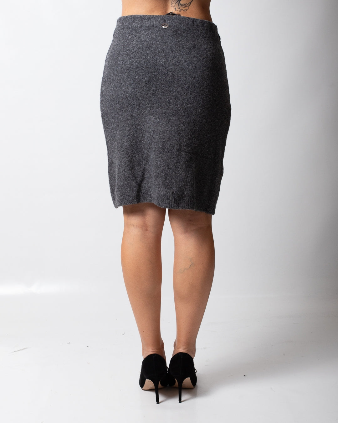 Gonna Twinset Actitude in maglia misto lana con ricami donna