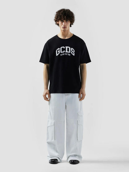 T-Shirt GCDS loose con ricamo uomo
