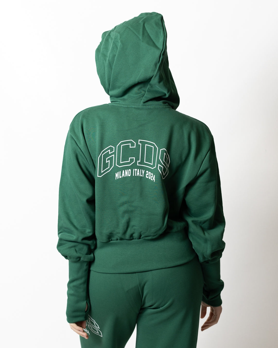 Felpa GCDS Essentials fullzip "Logo Lounge" donna