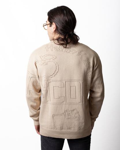 Maglia GCDS x Hello Kitty girocollo con grafiche traforate uomo
