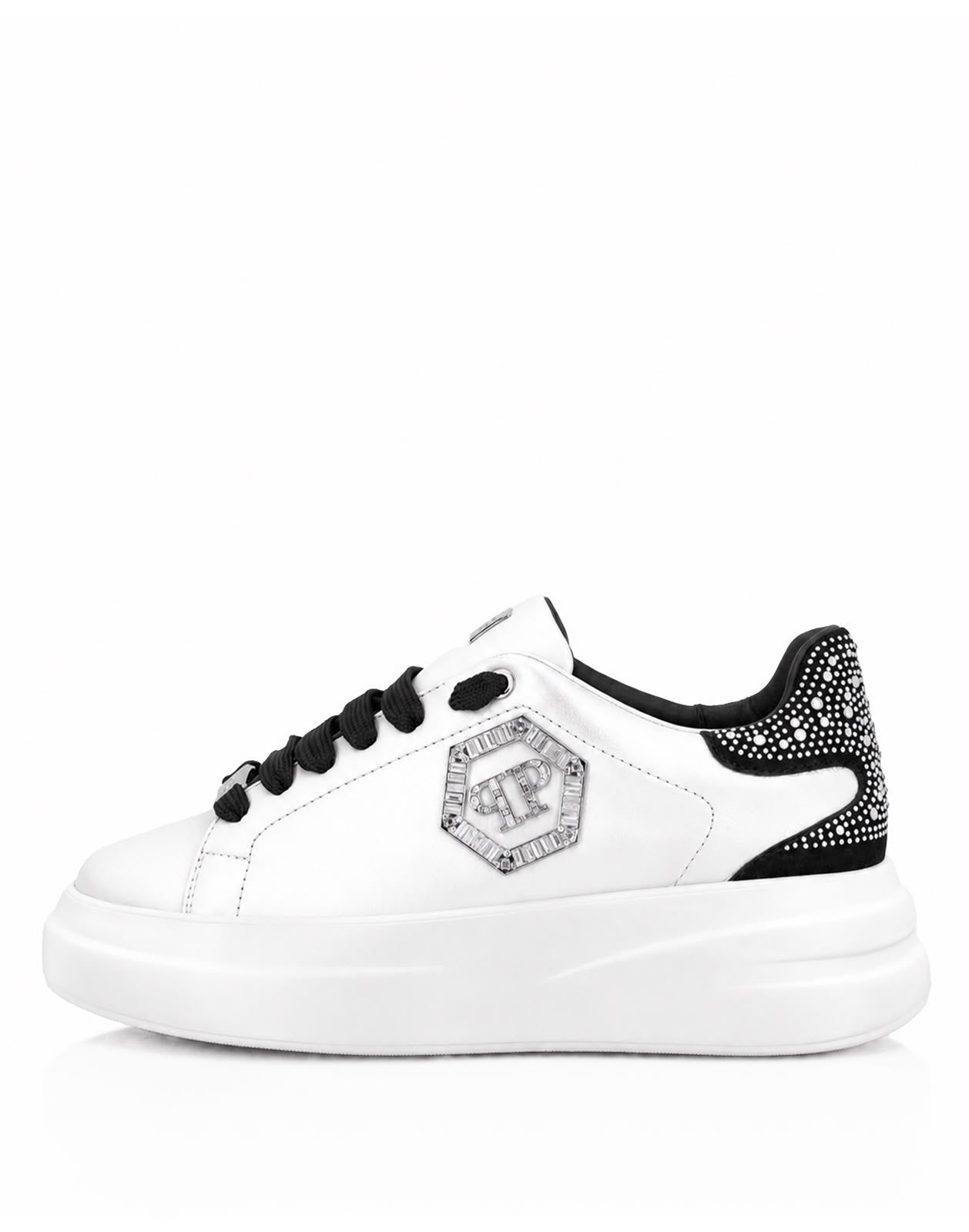 Scarpe Philipp Plein in pelle con logo e brillantini