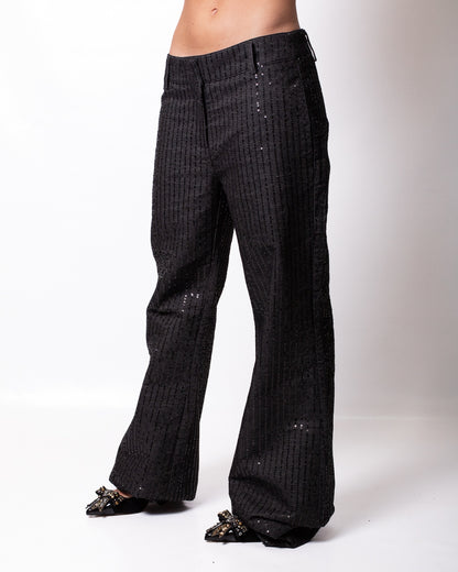 Pantalone Richmond X a zampa con paillettes all-over donna