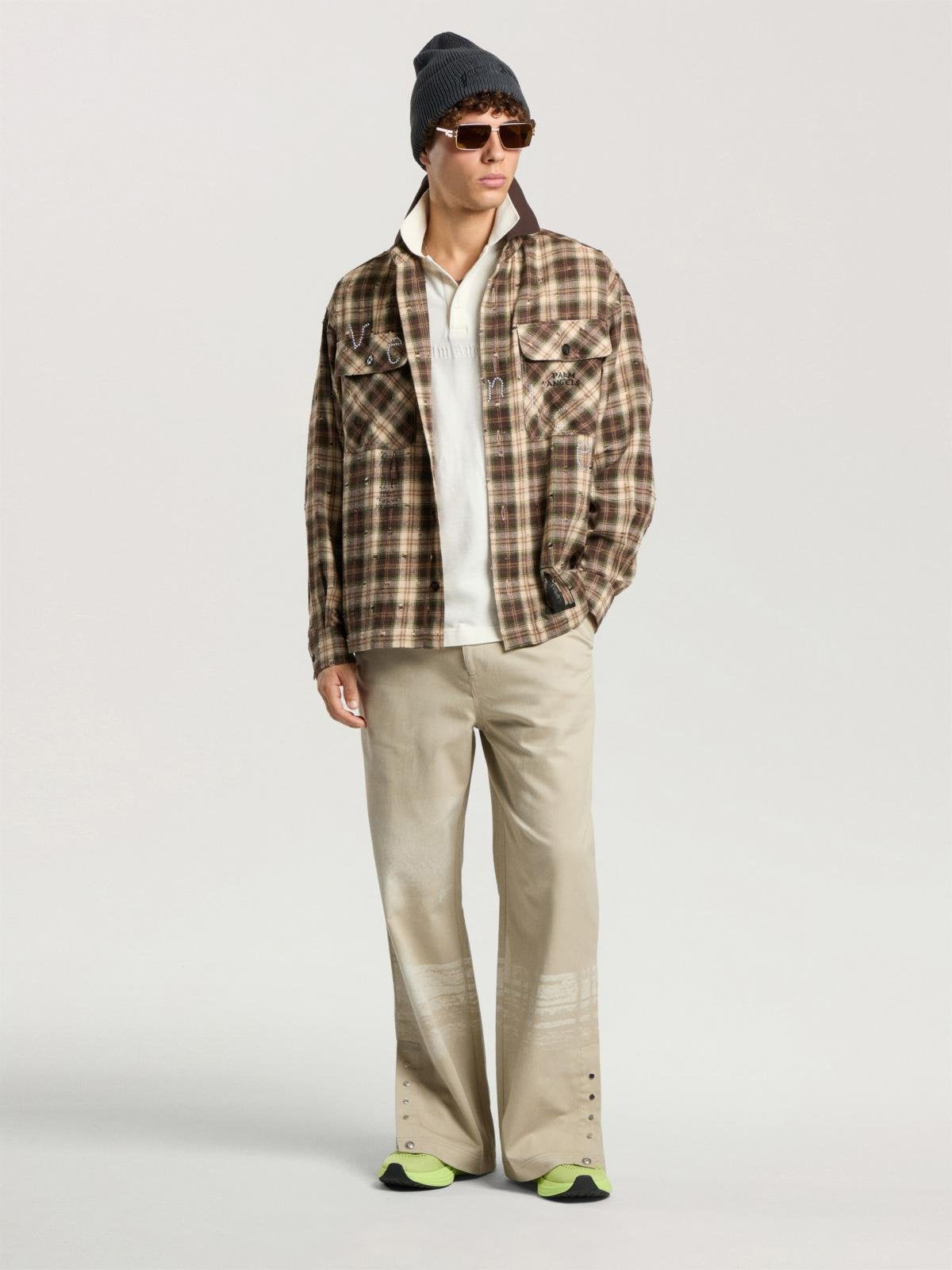 Camicia Palm Angels in flanella "Surfer Dream" uomo