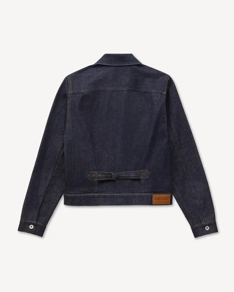 Giubbotto Kenzo Paris in jeans con stampa decorativa e patch logo