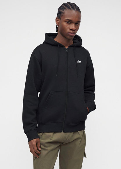 Felpa New Balance full zip con cappuccio con logo ricamato