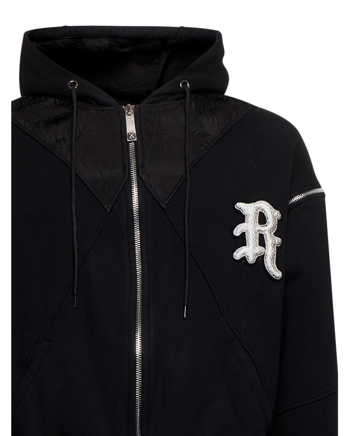 Felpa John Richmond fullzip con cappuccio e ricamo uomo