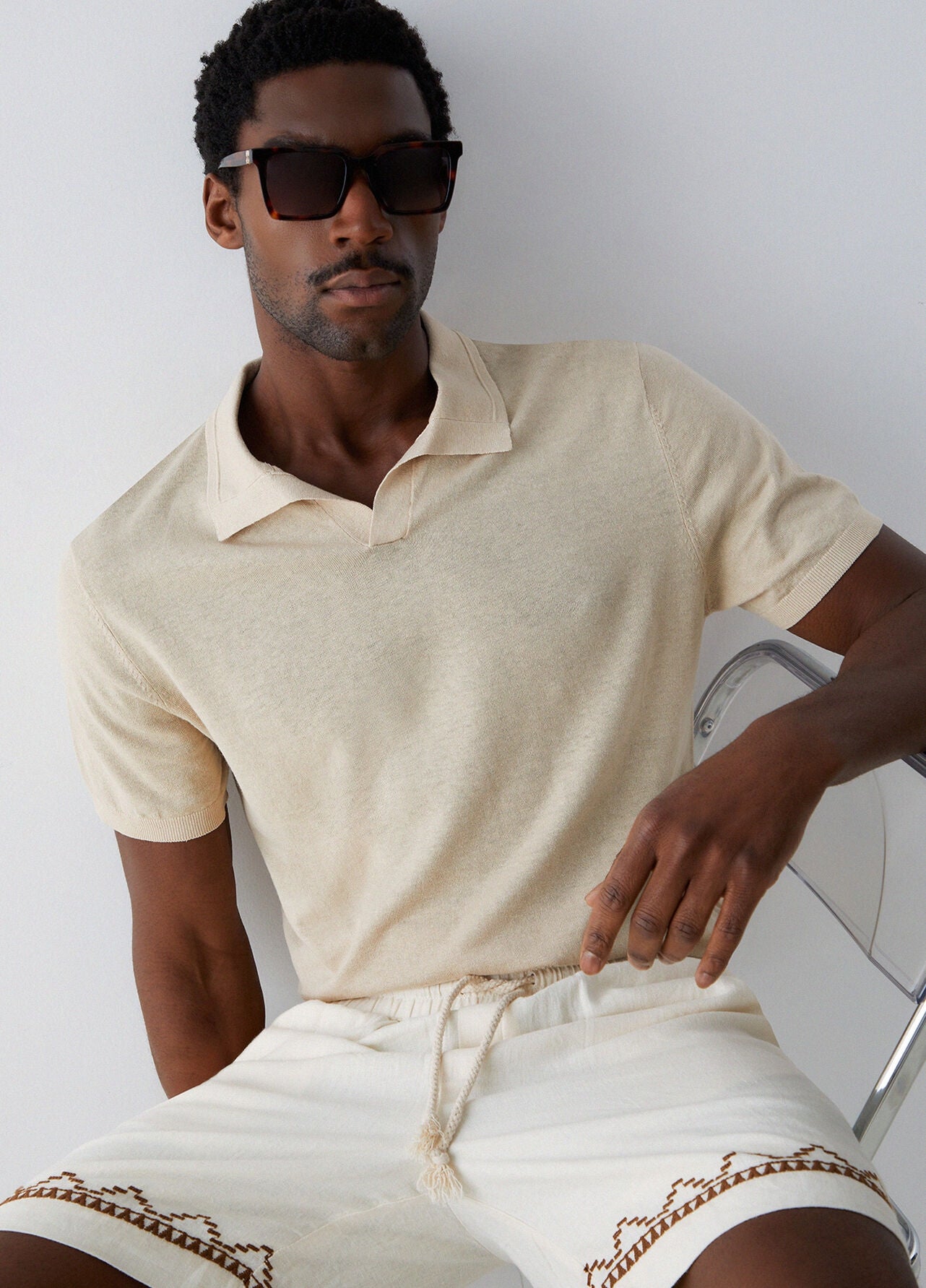 Polo Liu Jo in misto lino uomo