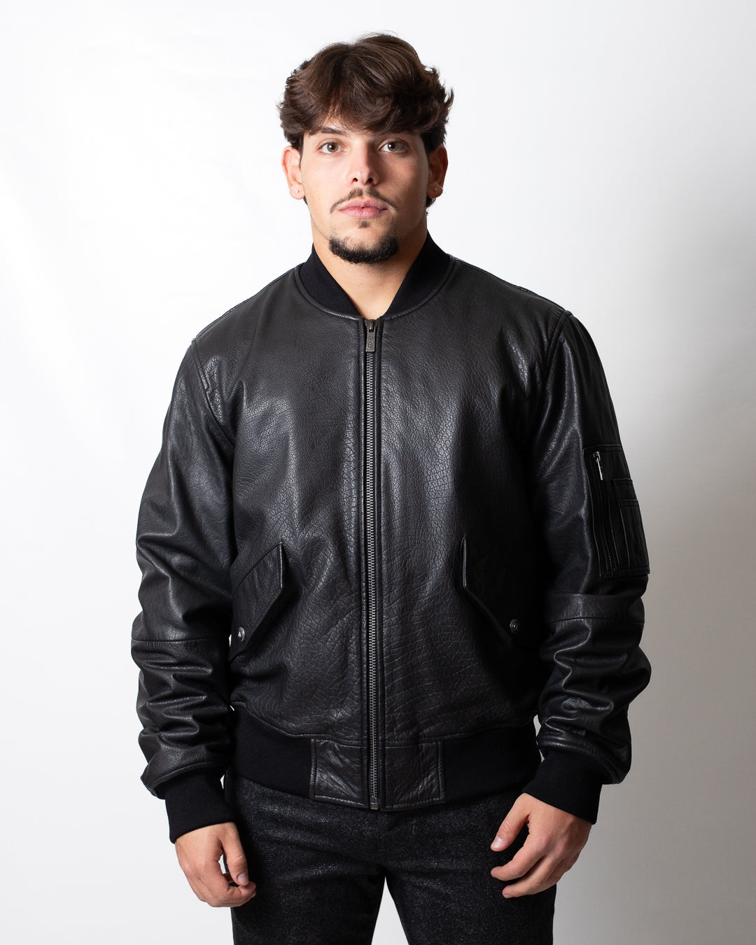 Giubbotto Just Cavalli bomber in vera pelle uomo