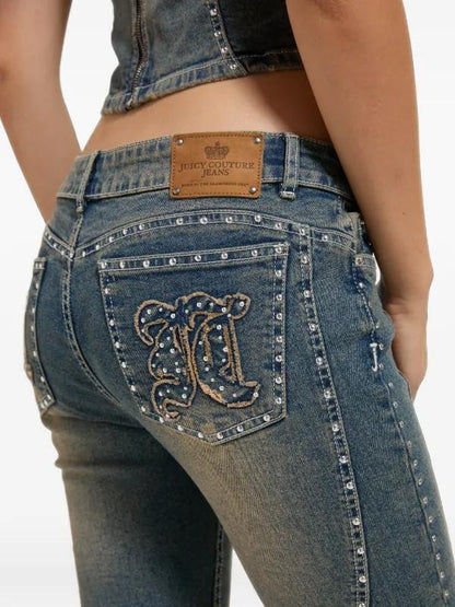 Jeans Juicy Couture con logo e borchie