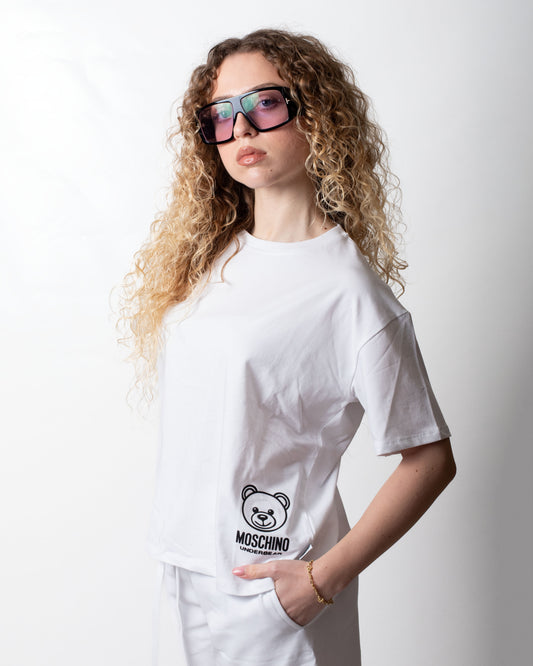 T-Shirt Moschino Underwear con "Teddy Bear" in rilievo donna