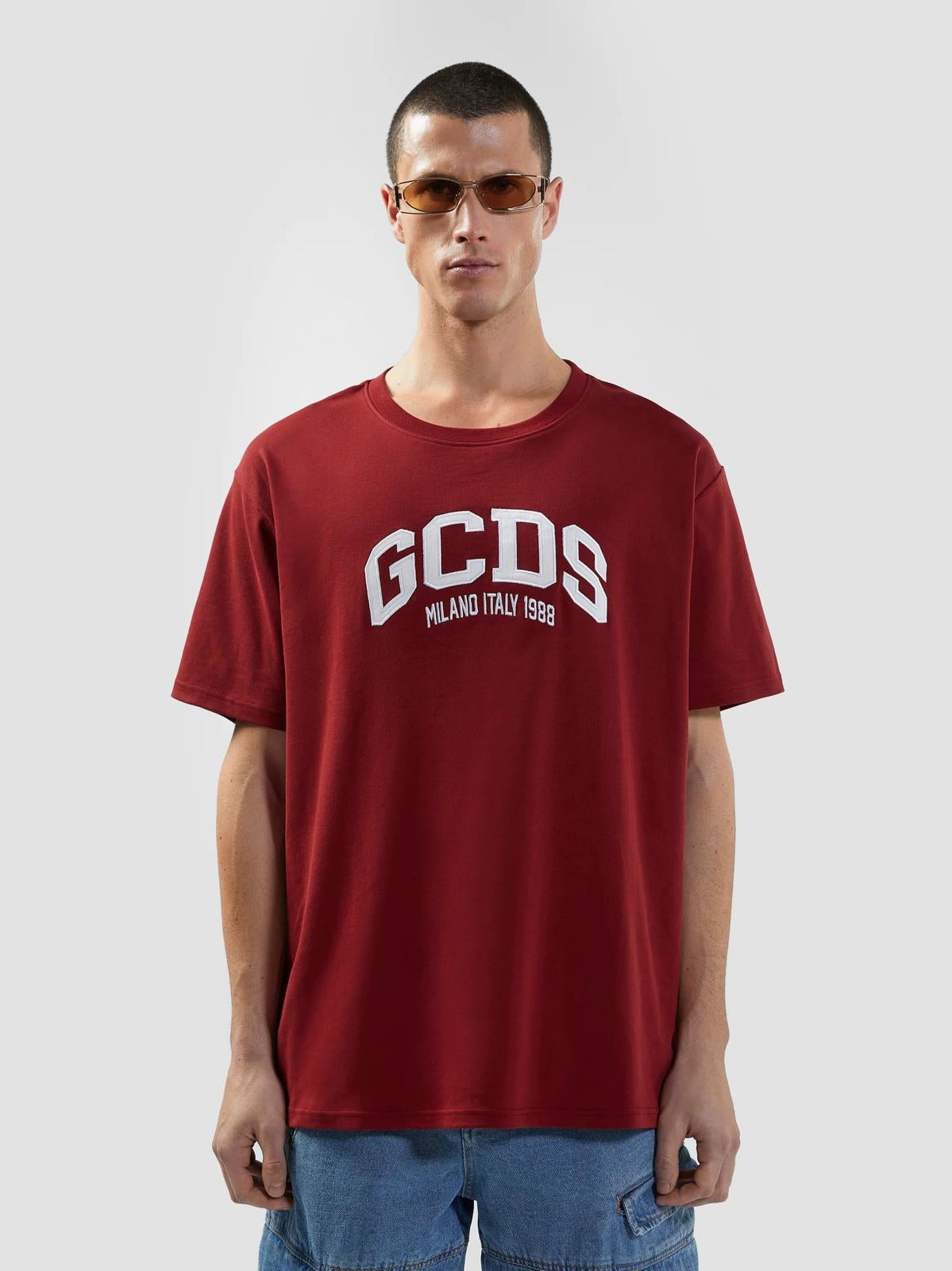 T-Shirt GCDS loose con ricamo uomo
