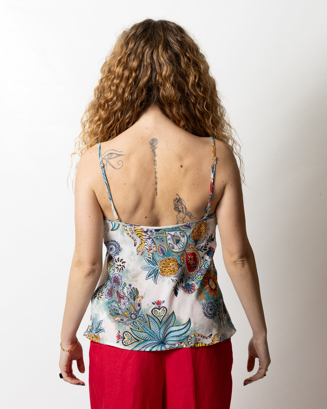 Top Just Cavalli effetto crepe "Tropical Garden" donna