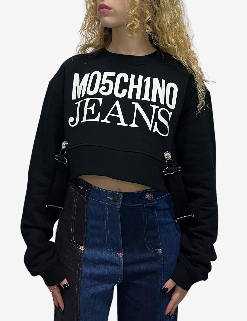 Felpa Moschino jeans modello crop donna