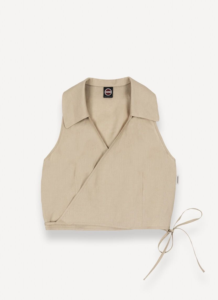 Camicia Colmar in lino con laccetti donna