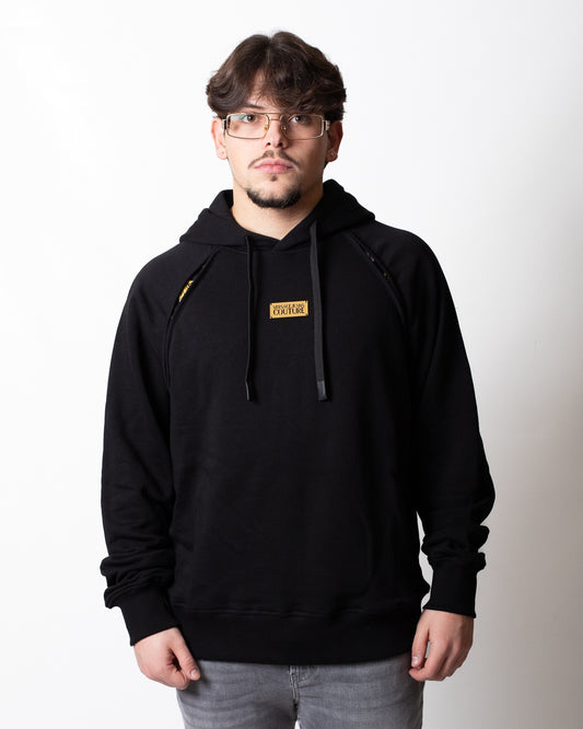 Felpa Versace Jeans Couture con cappuccio e placchetta uomo