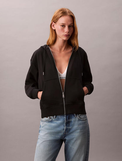 Felpa Calvin Klein fullzip e cappuccio donna