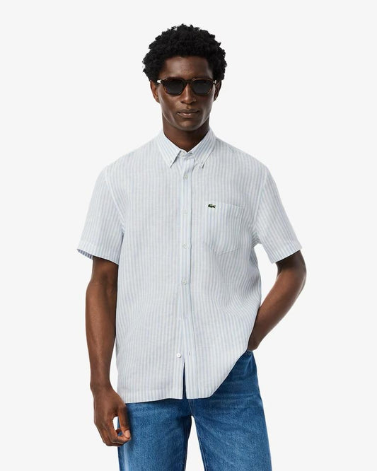 Camicia Lacoste a strisce in lino uomo