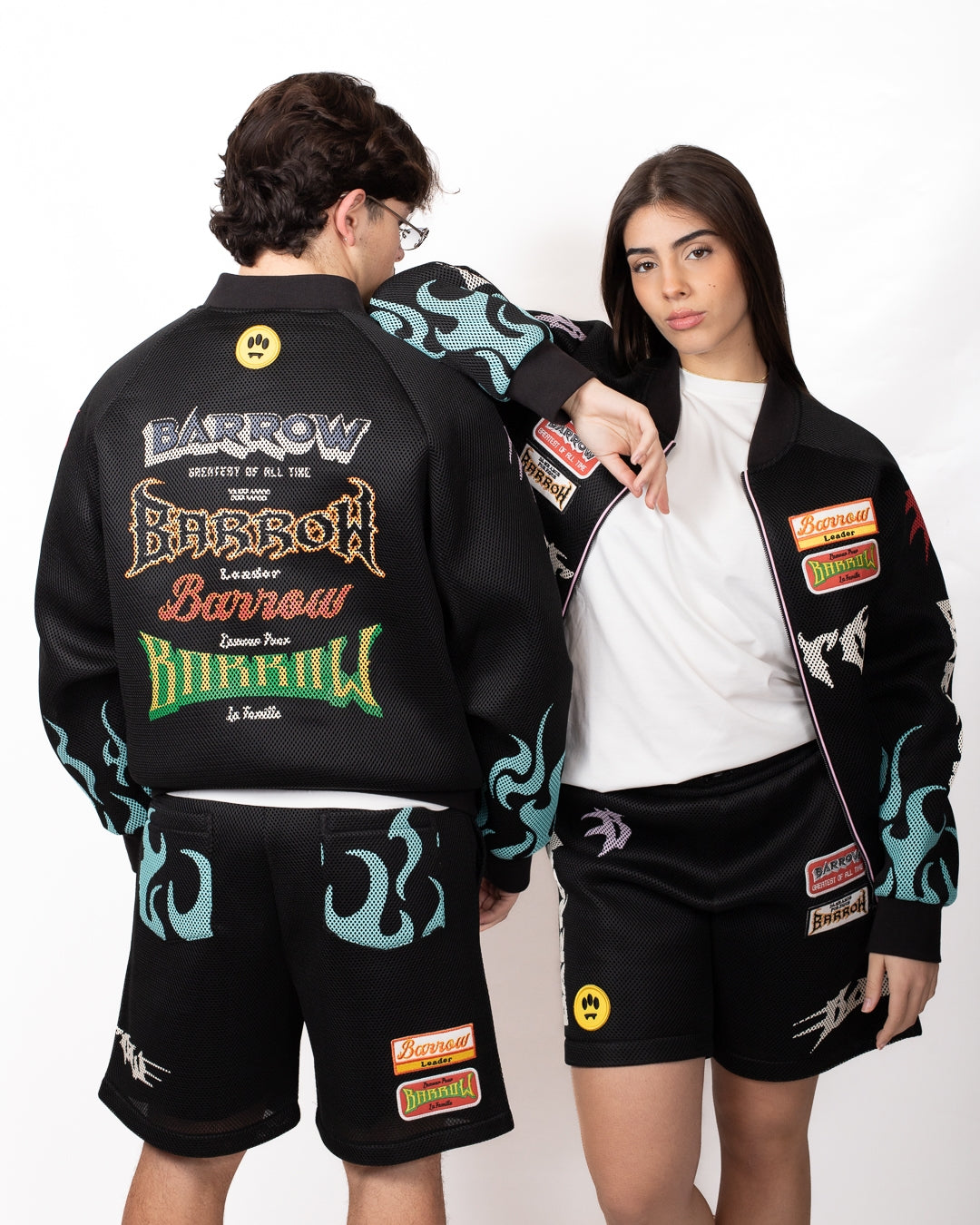 Giubbotto Barrow in rete con patch e stampe