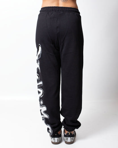 Pantalone Disclaimer in felpa con logo glitterato donna