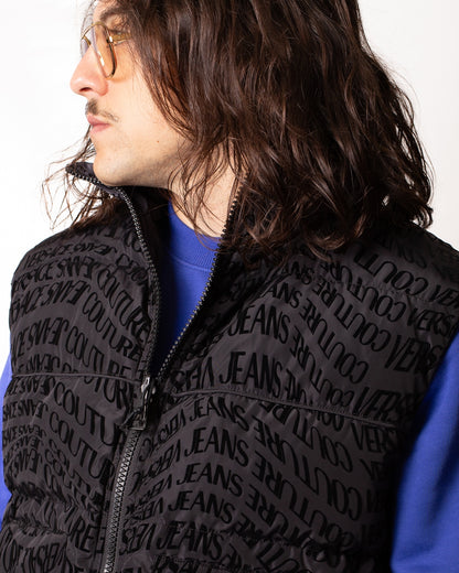 Gilet Versace Jeans Couture reversibile con logo all-over uomo