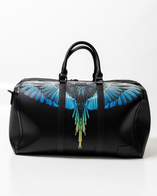 Borsone Marcelo Burlon in ecopelle "Icon Wings Royal" logato