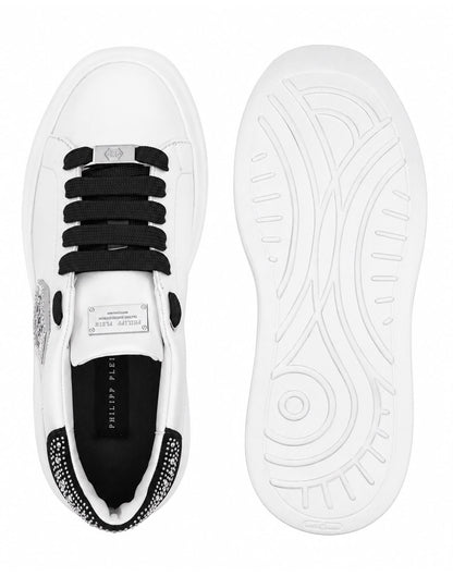 Scarpe Philipp Plein in pelle con logo e brillantini