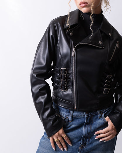 Giubbotto Richmond X biker in ecopelle con ganci donna