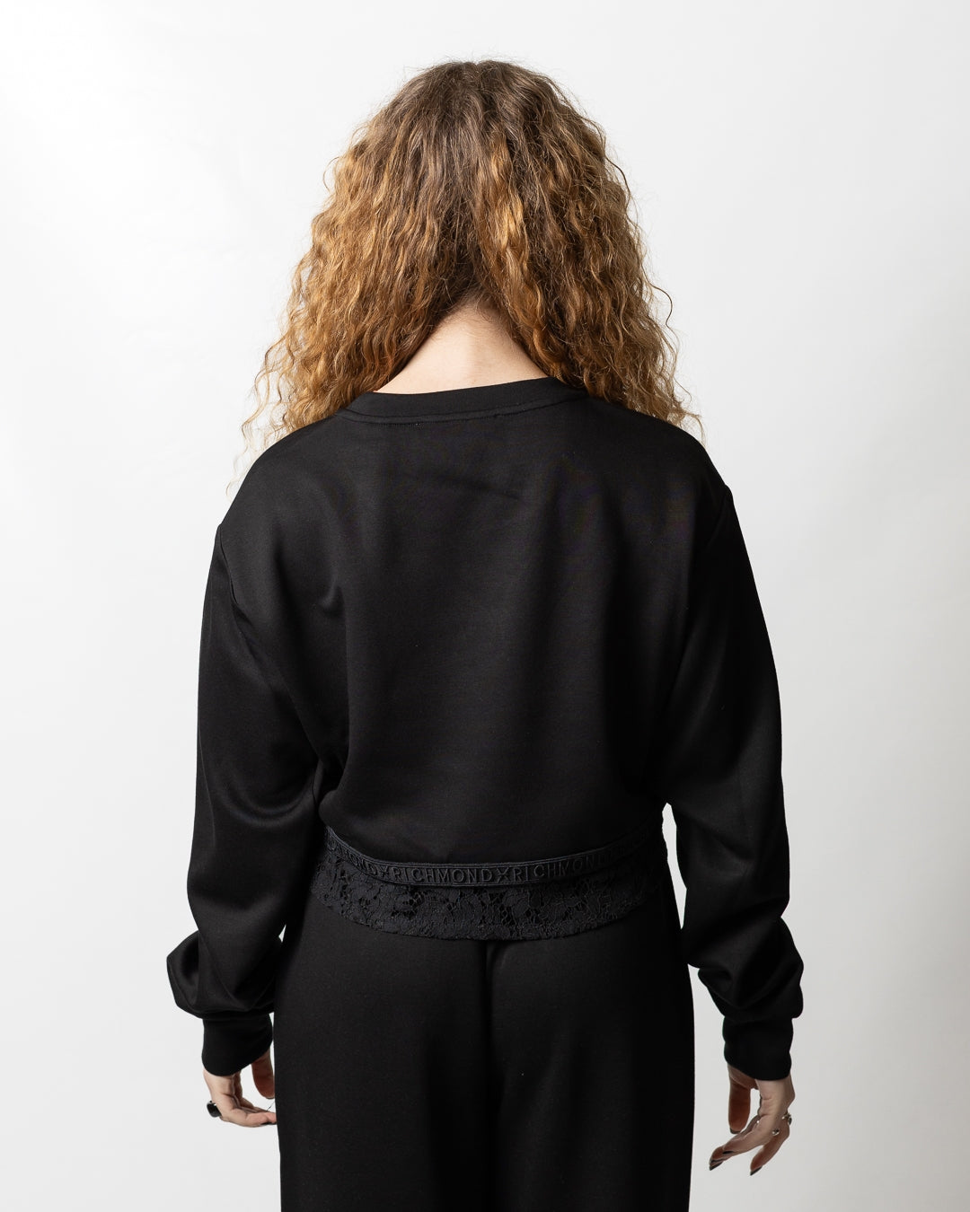Felpa Richmond X cropped con pizzo donna