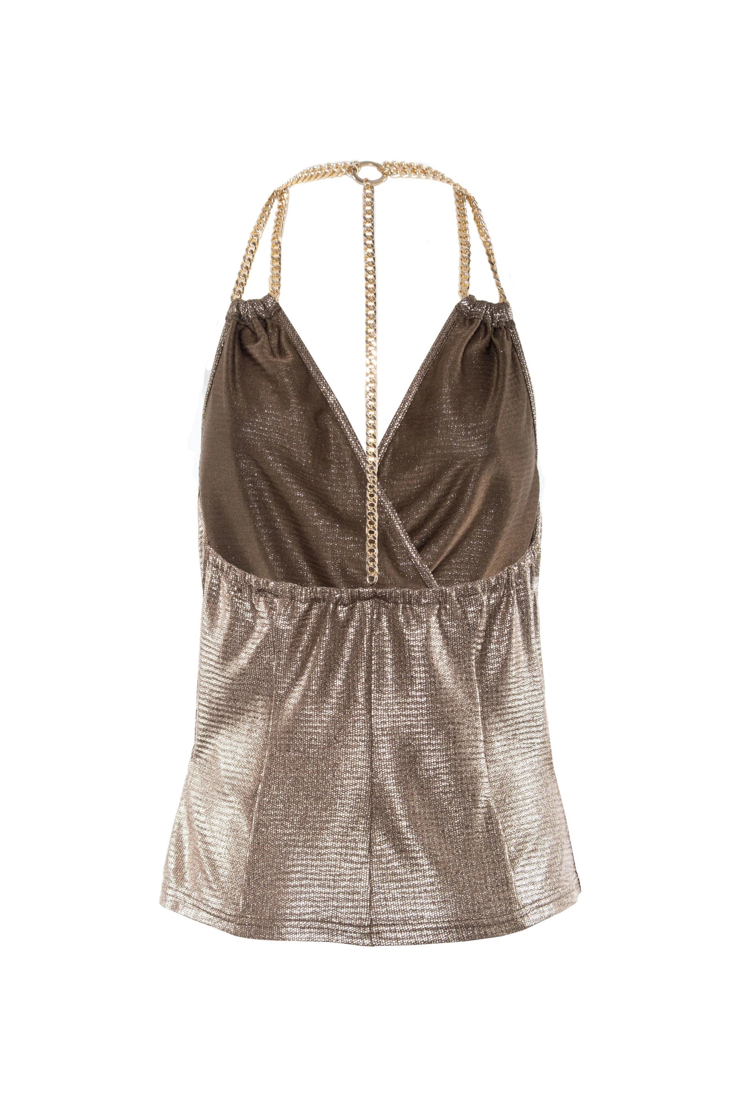 Top Nenette in lamè con catene donna