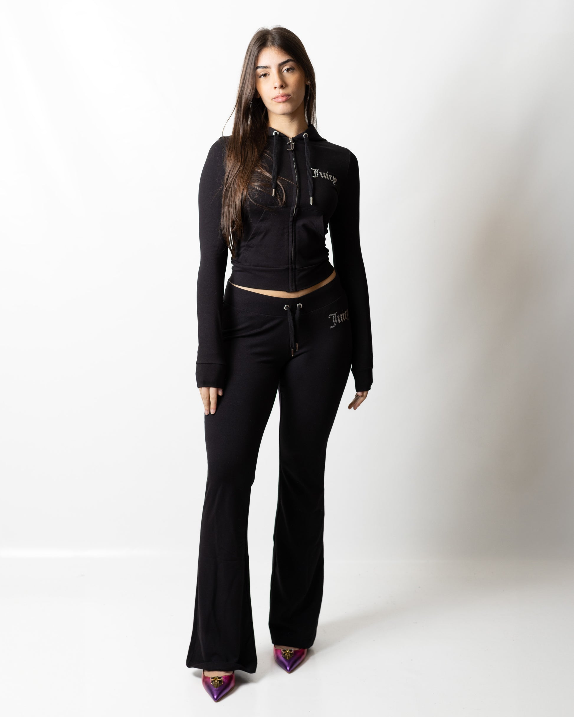 Felpa Juicy Couture fullzip con cappuccio "Oola Diamante" donna