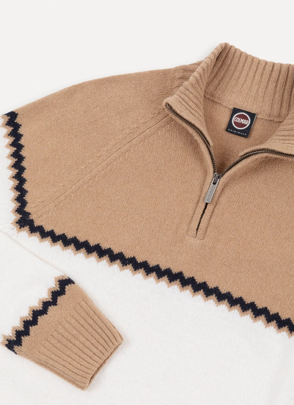 Maglia Colmar mezzazip con motivi jacquard uomo