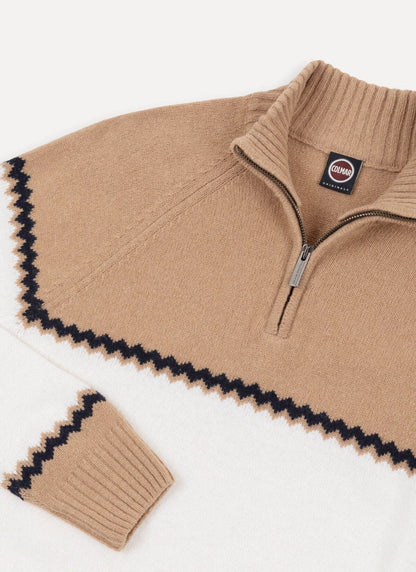 Maglia Colmar mezzazip con motivi jacquard uomo